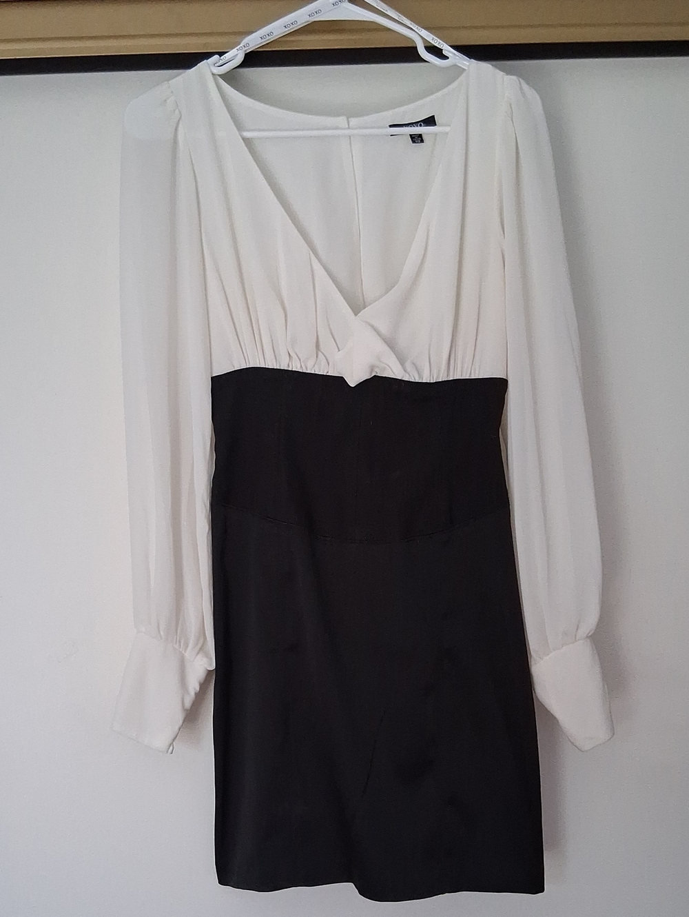 XOXO V-Neck Long-Sleeve Dress